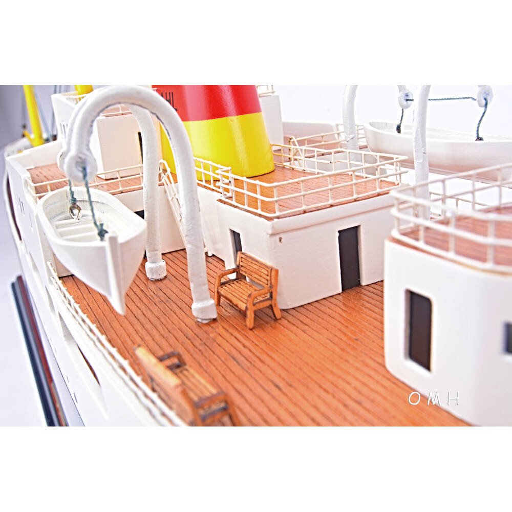 12" Unfinished Wood Hand Painted Model Boat HomeRoots