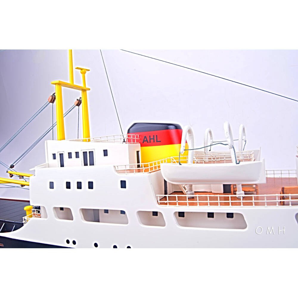 12" Unfinished Wood Hand Painted Model Boat HomeRoots