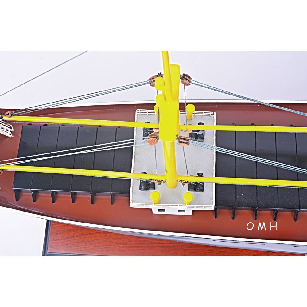 12" Unfinished Wood Hand Painted Model Boat HomeRoots