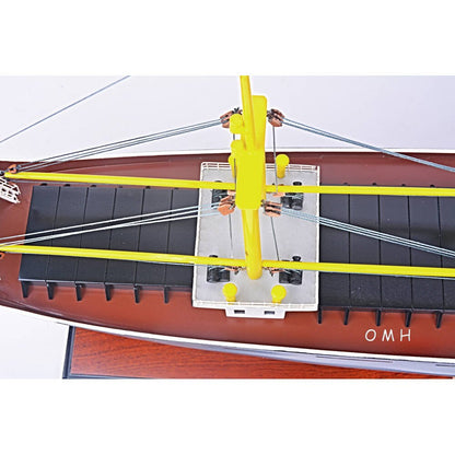 12" Unfinished Wood Hand Painted Model Boat HomeRoots