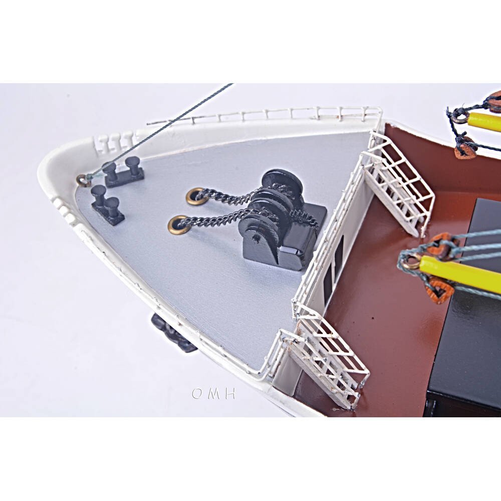 12" Unfinished Wood Hand Painted Model Boat HomeRoots