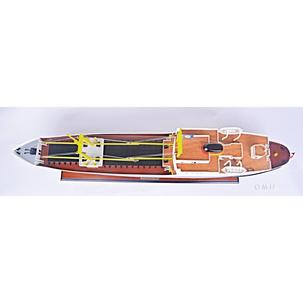 12" Unfinished Wood Hand Painted Model Boat HomeRoots