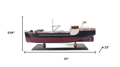 10" Unfinished Wood Hand Painted Model Boat HomeRoots