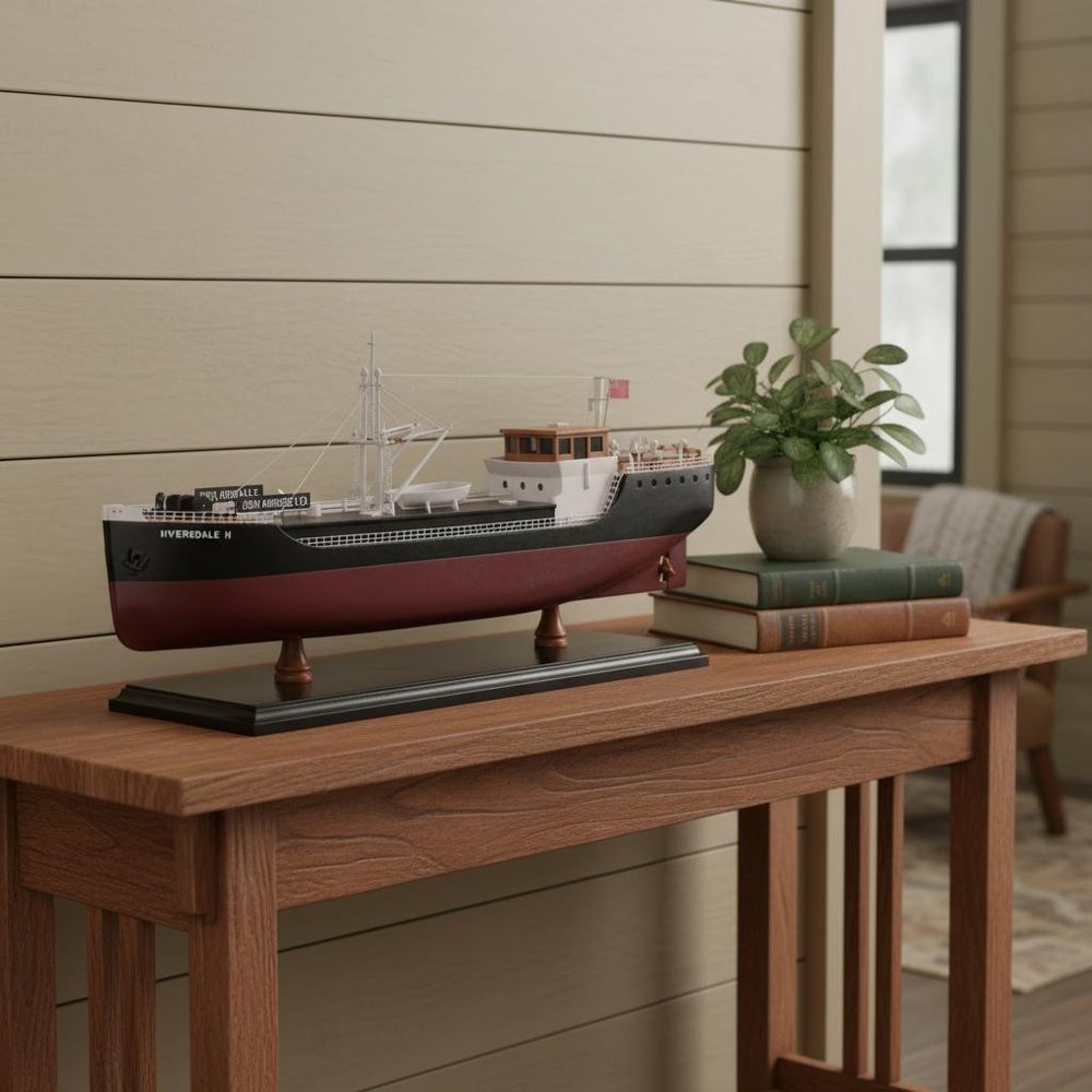 10" Unfinished Wood Hand Painted Model Boat HomeRoots