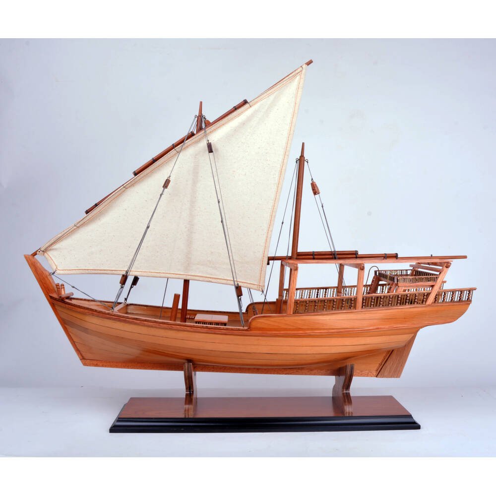 18" Unfinished Wood Hand Painted Model Boat HomeRoots