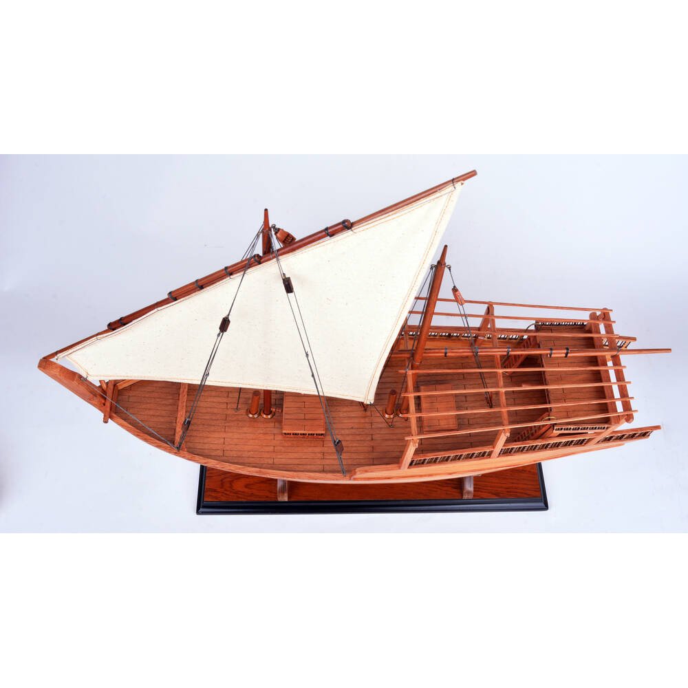 18" Unfinished Wood Hand Painted Model Boat HomeRoots