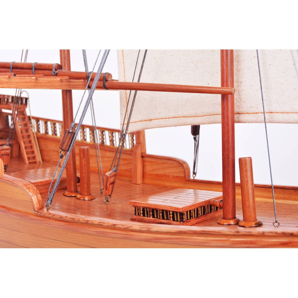 18" Unfinished Wood Hand Painted Model Boat HomeRoots