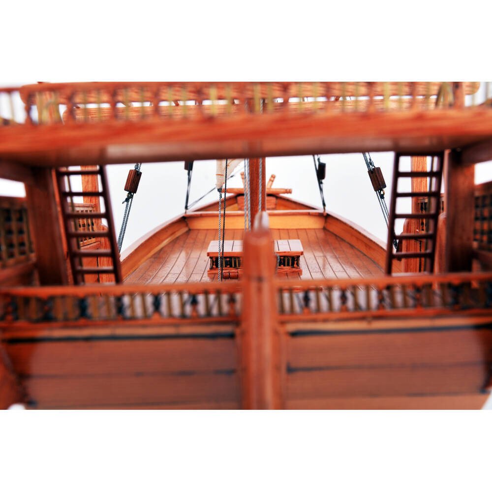 18" Unfinished Wood Hand Painted Model Boat HomeRoots