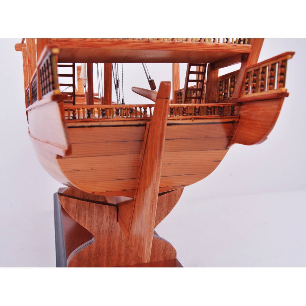 18" Unfinished Wood Hand Painted Model Boat HomeRoots