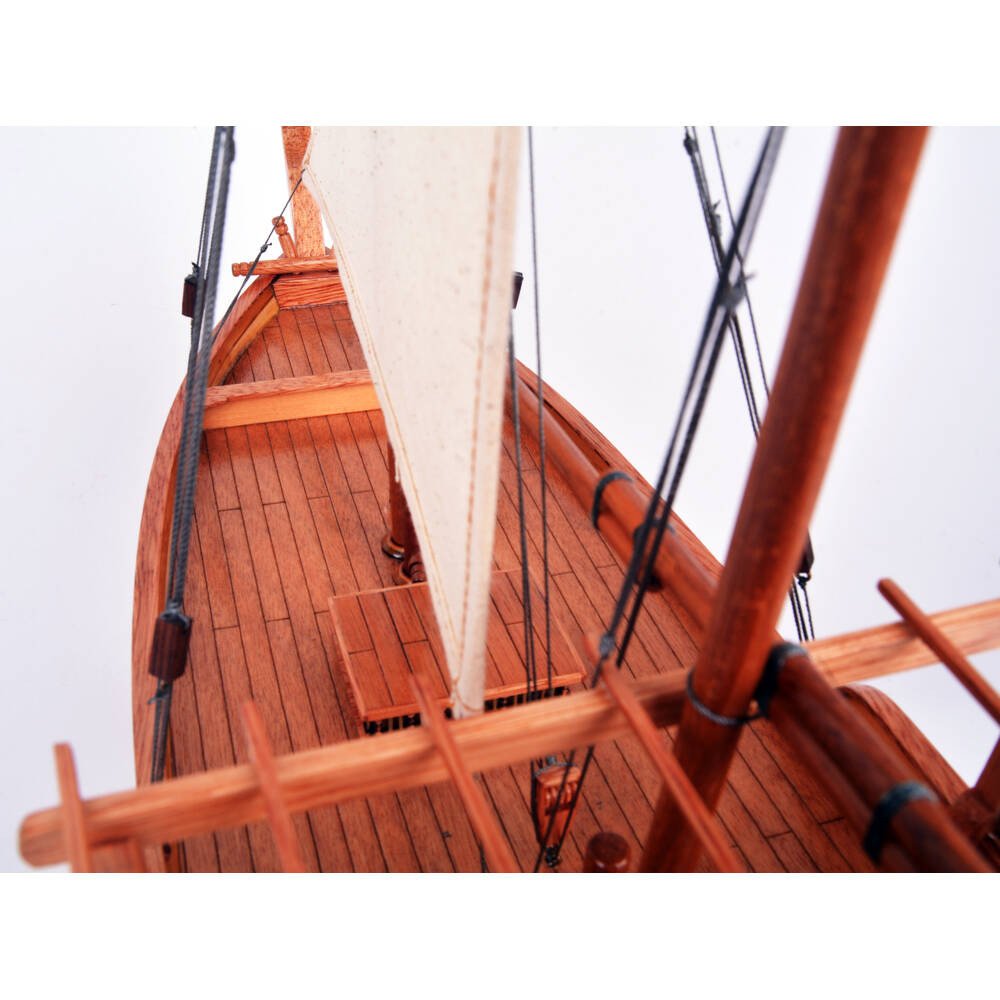 18" Unfinished Wood Hand Painted Model Boat HomeRoots