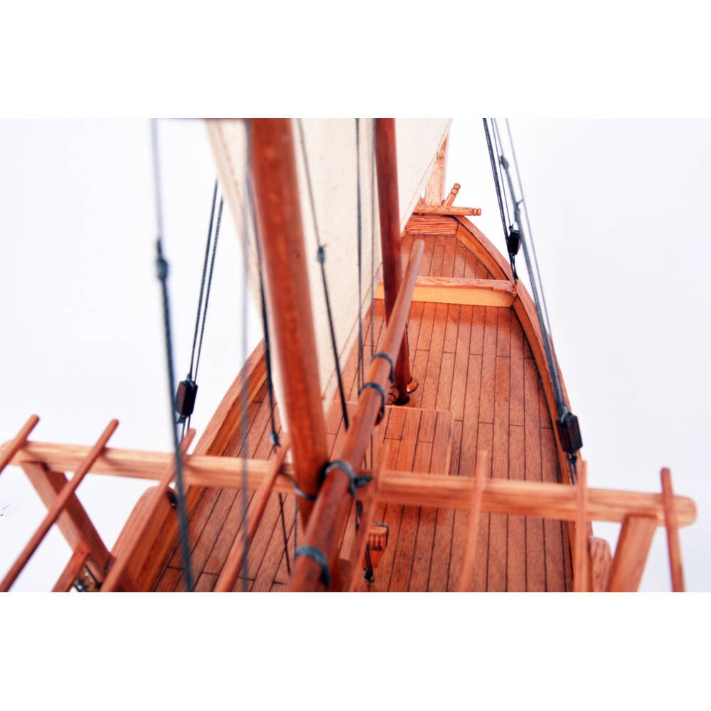 18" Unfinished Wood Hand Painted Model Boat HomeRoots