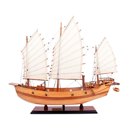 23" Unfinished Wood Hand Painted Model Boat HomeRoots