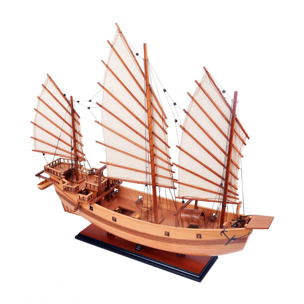 23" Unfinished Wood Hand Painted Model Boat HomeRoots