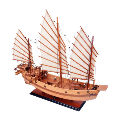 23" Unfinished Wood Hand Painted Model Boat HomeRoots
