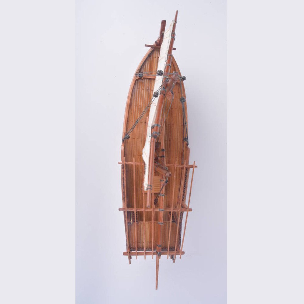 11" Unfinished Wood Hand Painted Model Boat HomeRoots