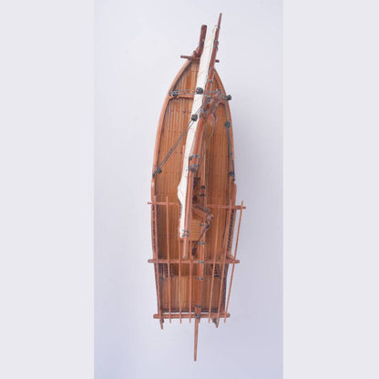 11" Unfinished Wood Hand Painted Model Boat HomeRoots