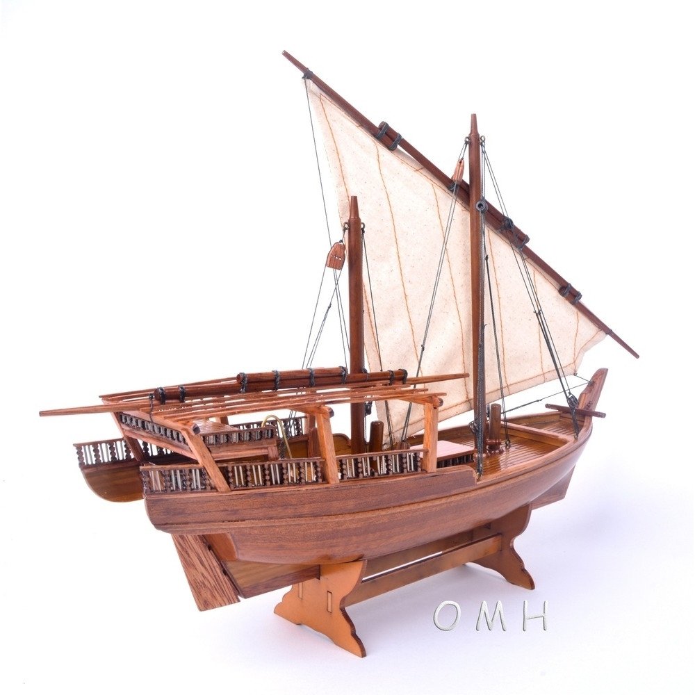 11" Unfinished Wood Hand Painted Model Boat HomeRoots