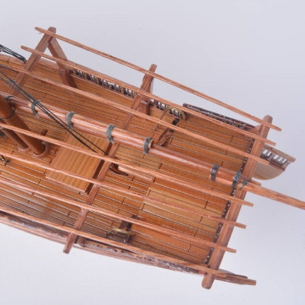 11" Unfinished Wood Hand Painted Model Boat HomeRoots