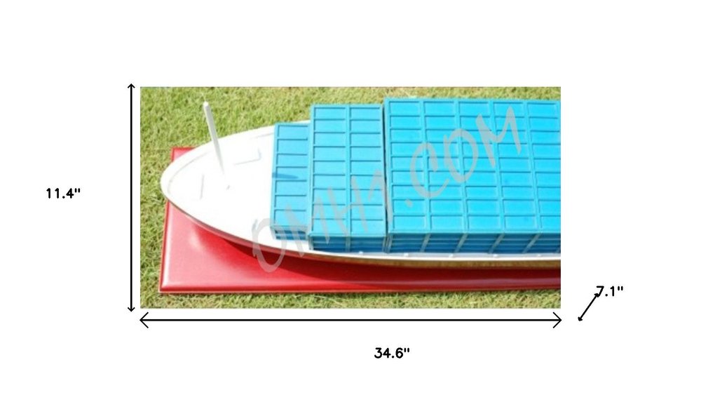 11" Unfinished Wood Hand Painted Model Boat HomeRoots