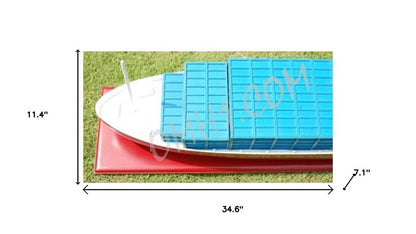 11" Unfinished Wood Hand Painted Model Boat HomeRoots