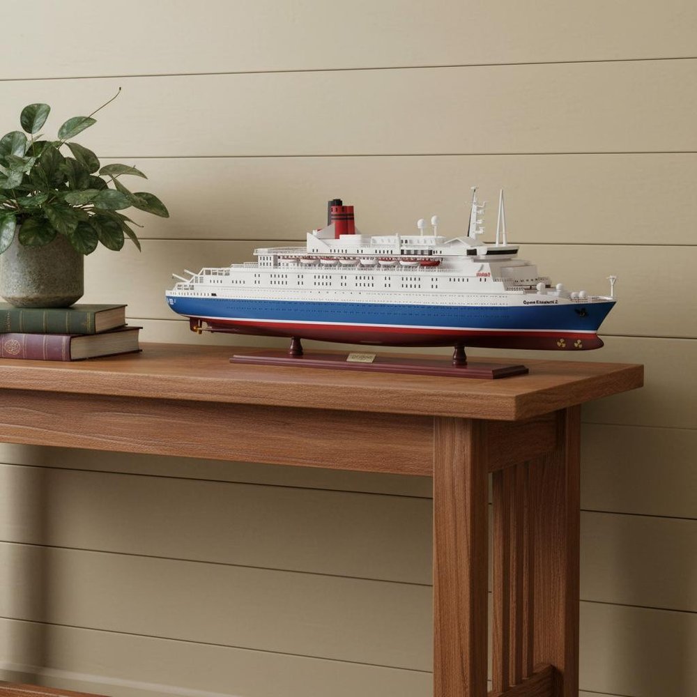 14" Unfinished Wood Hand Painted Model Boat HomeRoots