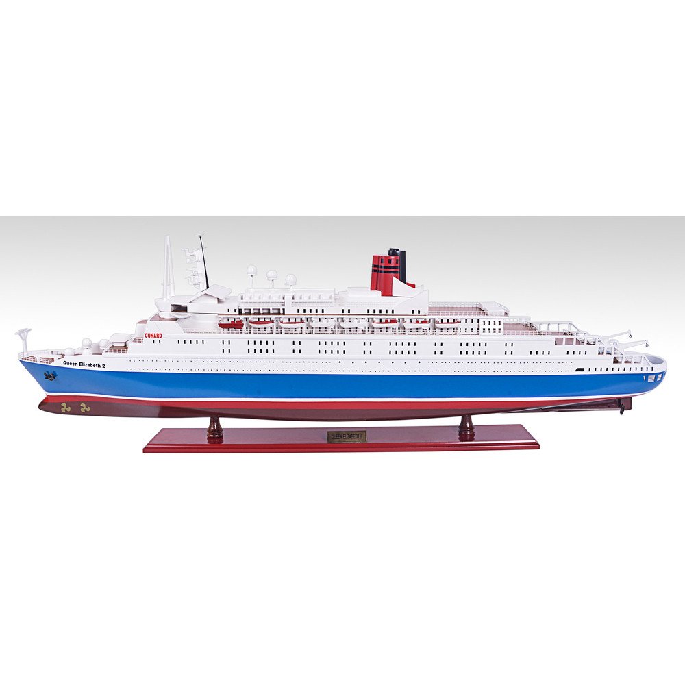14" Unfinished Wood Hand Painted Model Boat HomeRoots