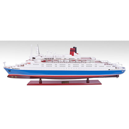 14" Unfinished Wood Hand Painted Model Boat HomeRoots