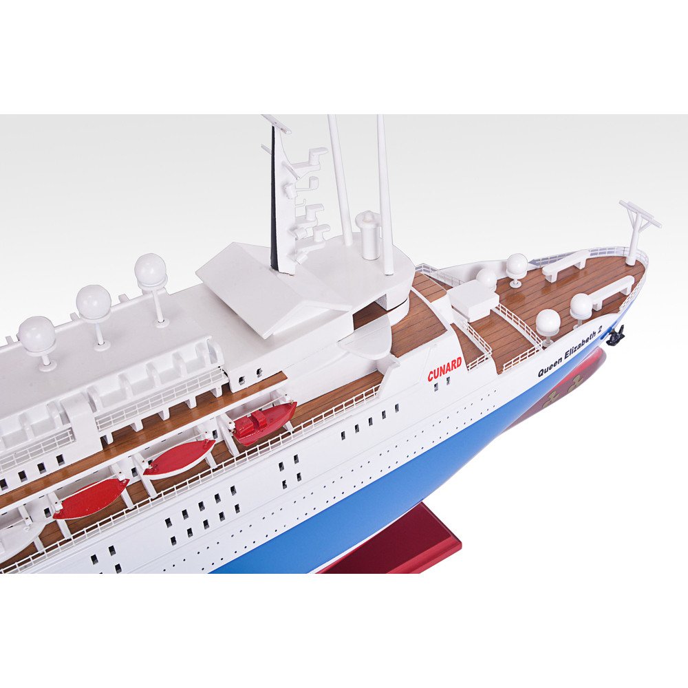 14" Unfinished Wood Hand Painted Model Boat HomeRoots