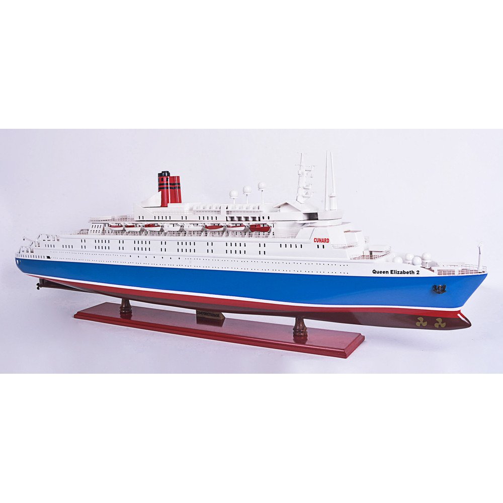 14" Unfinished Wood Hand Painted Model Boat HomeRoots