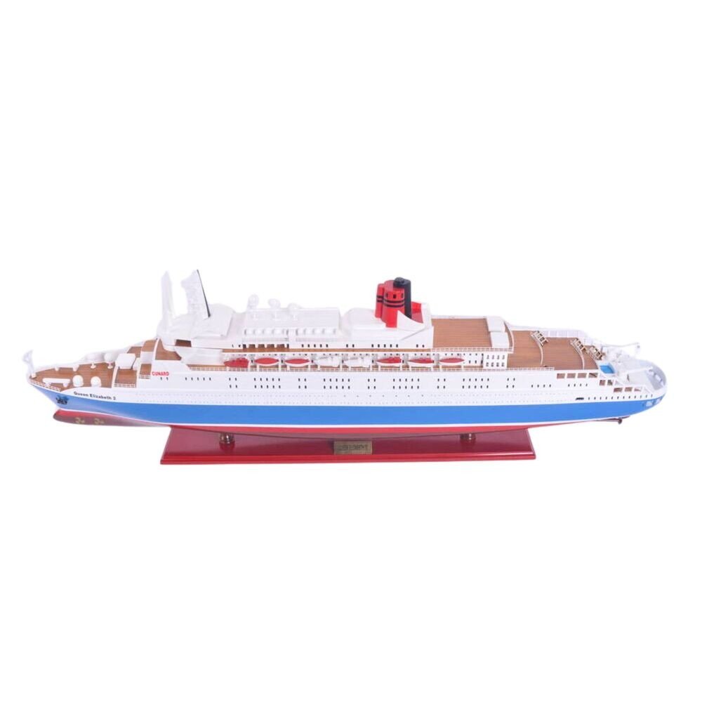 14" Unfinished Wood Hand Painted Model Boat HomeRoots