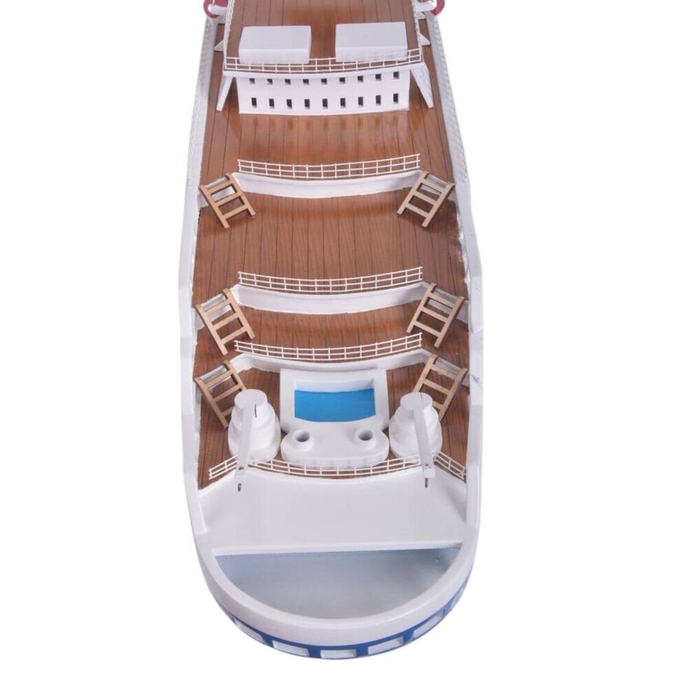14" Unfinished Wood Hand Painted Model Boat HomeRoots