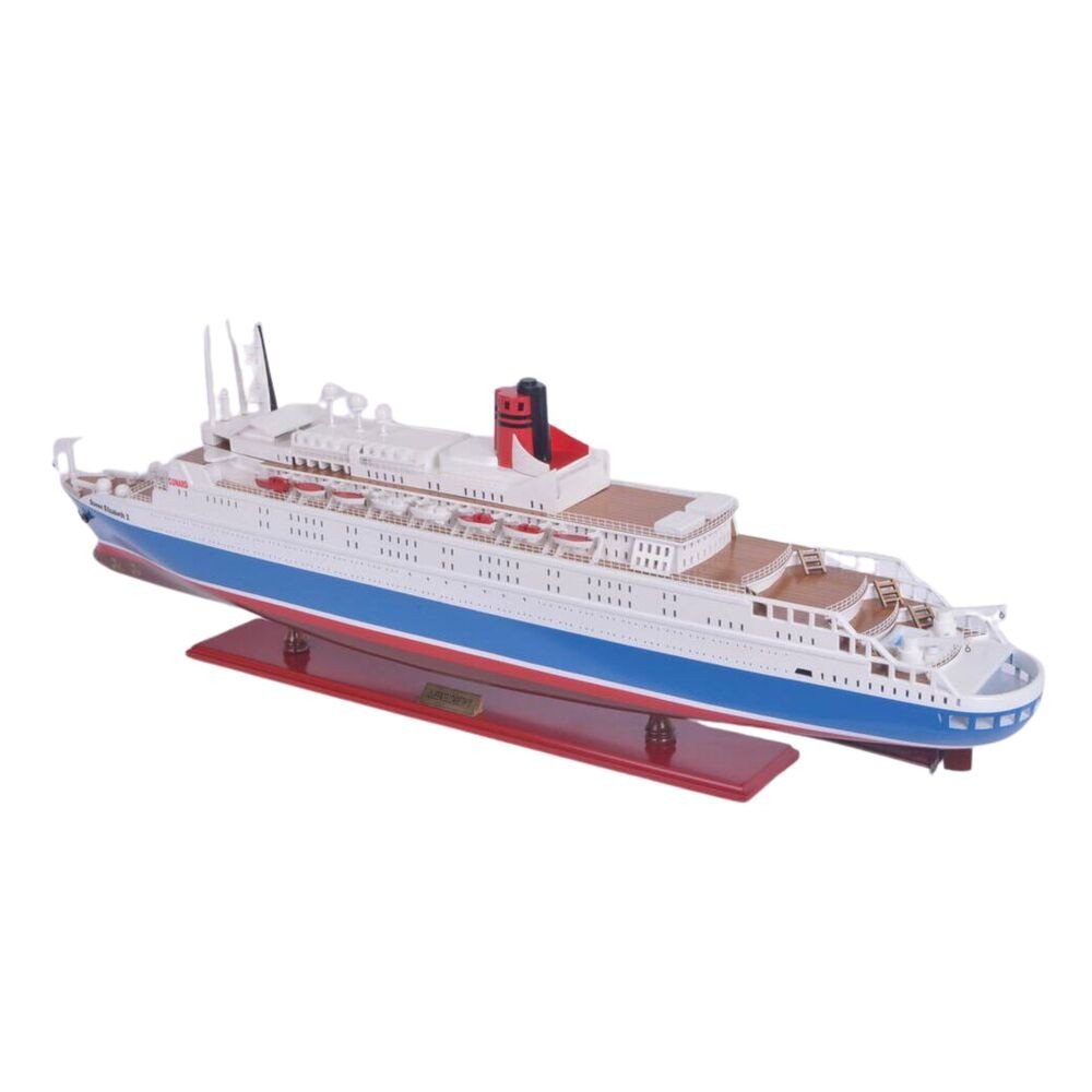 14" Unfinished Wood Hand Painted Model Boat HomeRoots