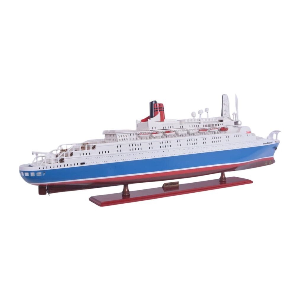 14" Unfinished Wood Hand Painted Model Boat HomeRoots