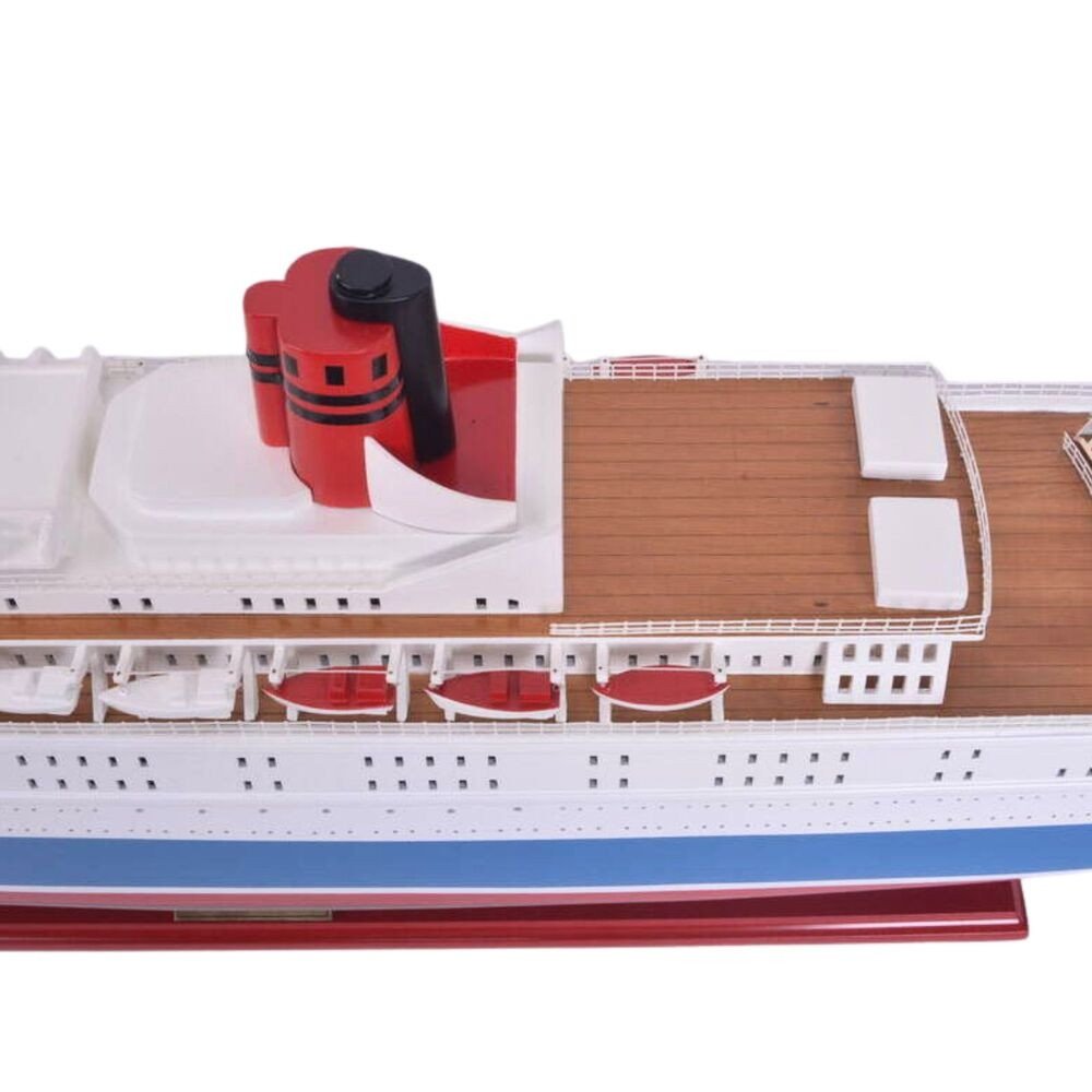 14" Unfinished Wood Hand Painted Model Boat HomeRoots