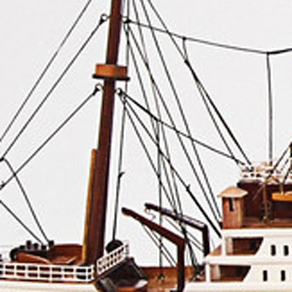 13" Unfinished Wood Hand Painted Model Boat HomeRoots