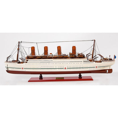 13" Unfinished Wood Hand Painted Model Boat HomeRoots
