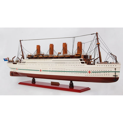 13" Unfinished Wood Hand Painted Model Boat HomeRoots