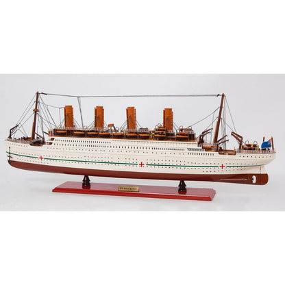 13" Unfinished Wood Hand Painted Model Boat HomeRoots