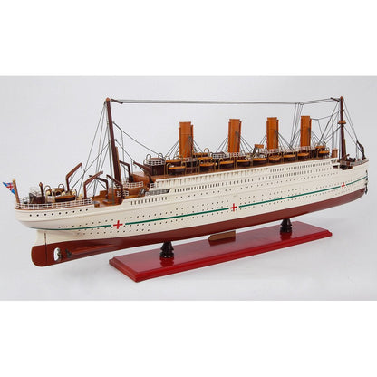13" Unfinished Wood Hand Painted Model Boat HomeRoots