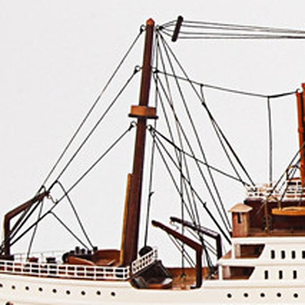 13" Unfinished Wood Hand Painted Model Boat HomeRoots