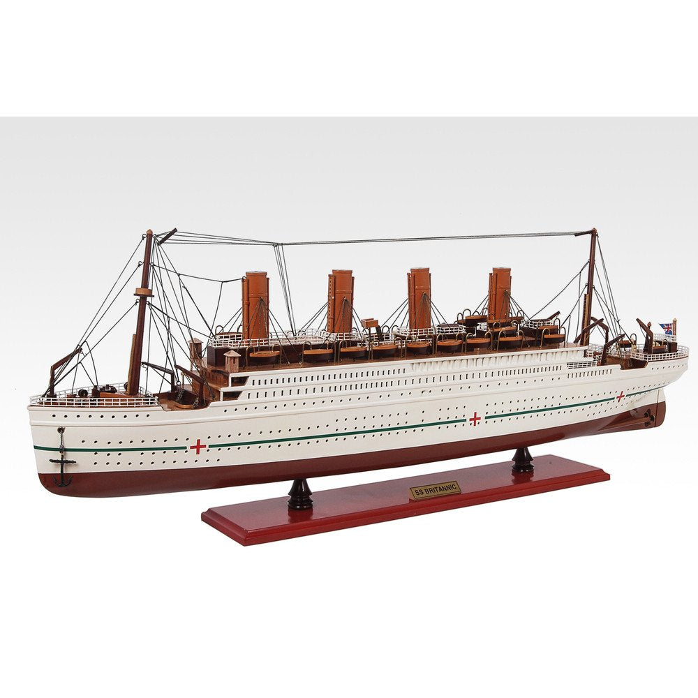 13" Unfinished Wood Hand Painted Model Boat HomeRoots