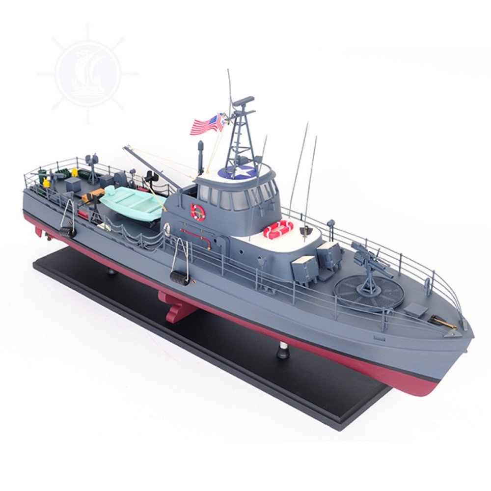 17" Unfinished Wood Hand Painted Model Boat HomeRoots