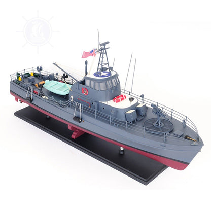 17" Unfinished Wood Hand Painted Model Boat HomeRoots
