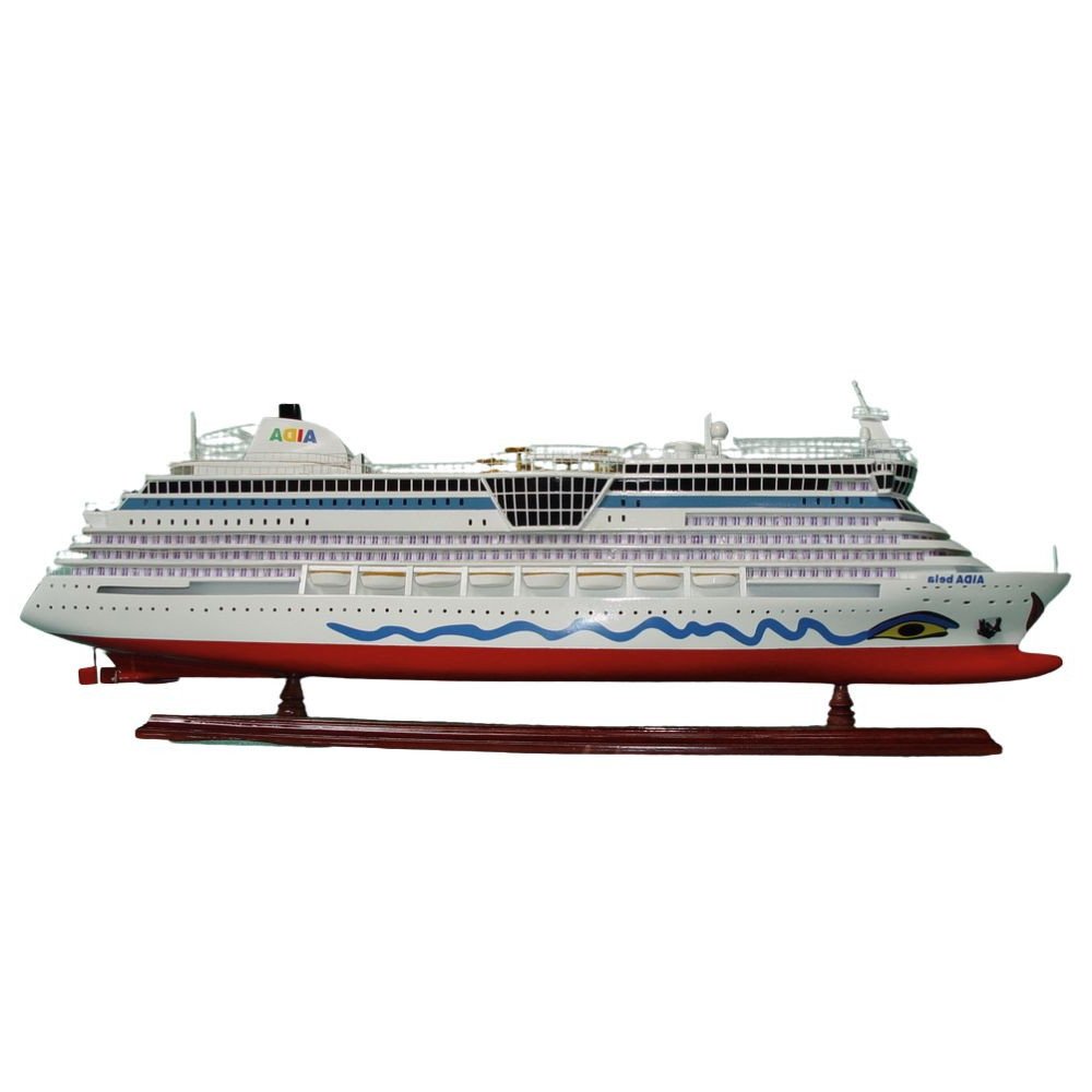 11" Unfinished Wood Hand Painted Model Boat HomeRoots