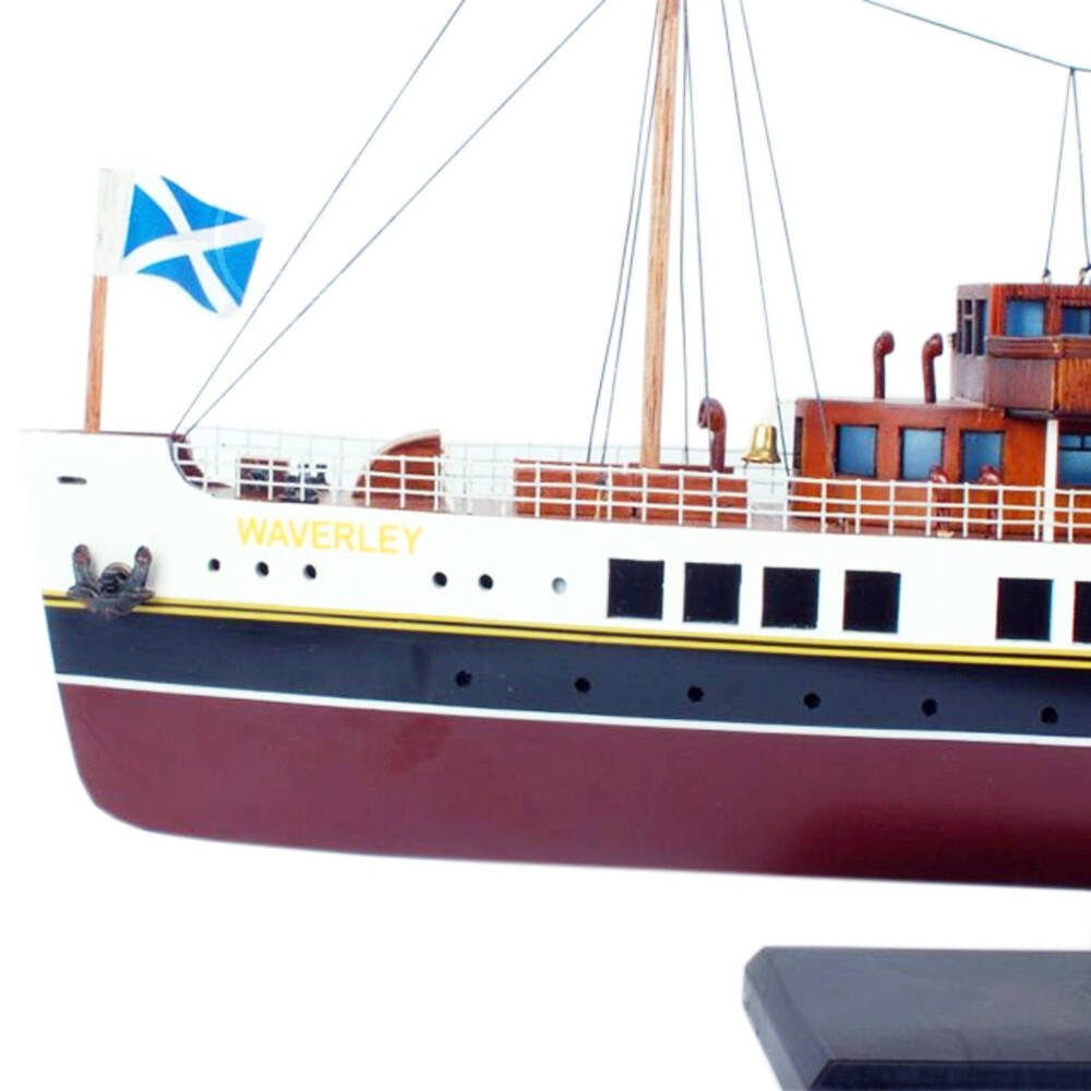 11" Unfinished Wood Hand Painted Model Boat HomeRoots