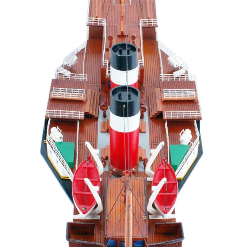 11" Unfinished Wood Hand Painted Model Boat HomeRoots