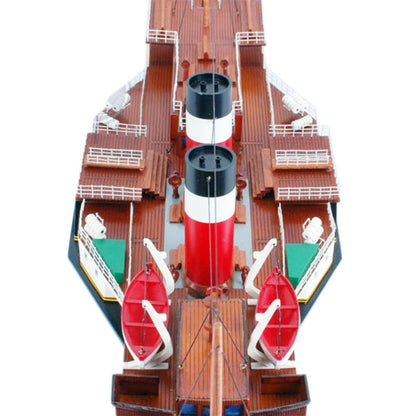 11" Unfinished Wood Hand Painted Model Boat HomeRoots
