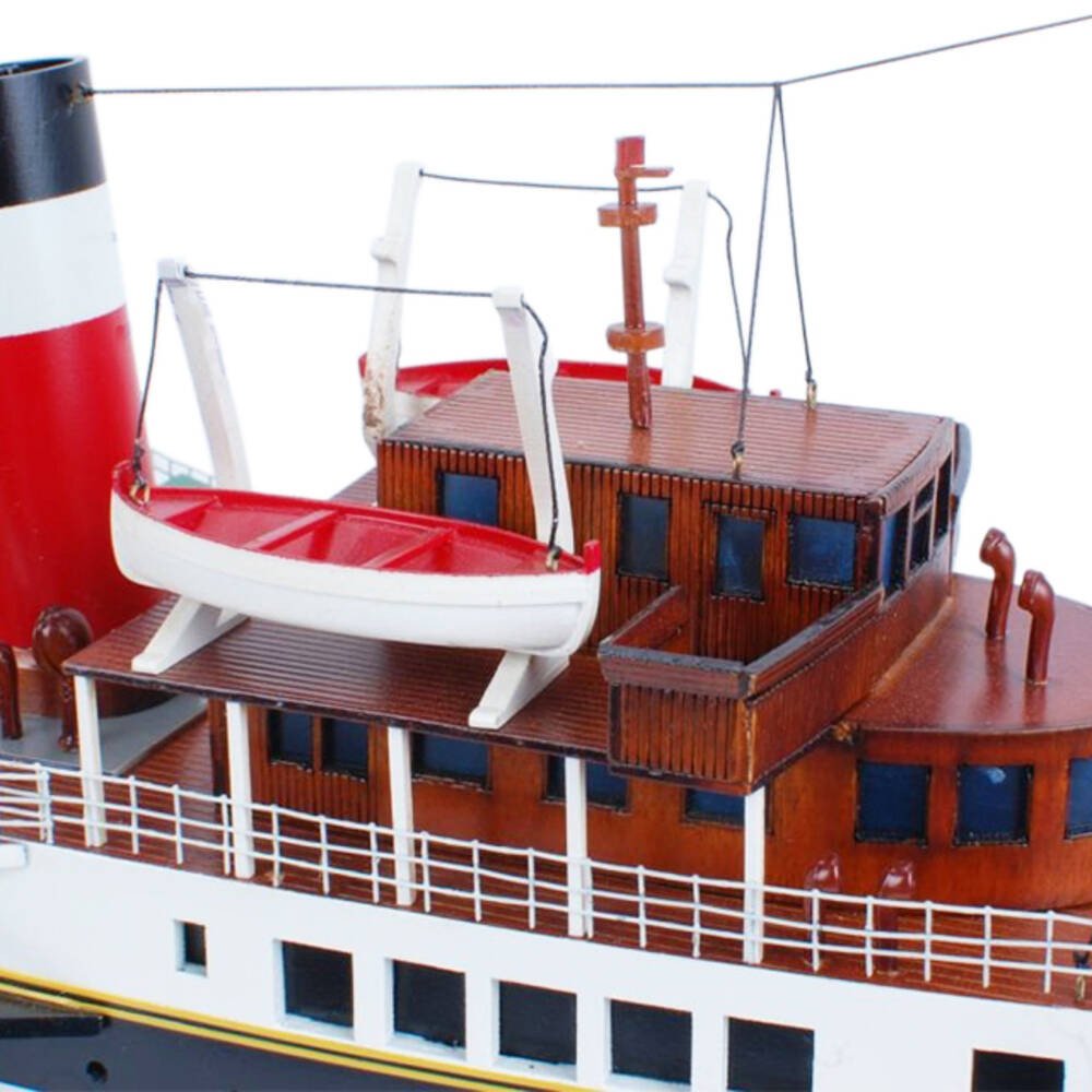 11" Unfinished Wood Hand Painted Model Boat HomeRoots