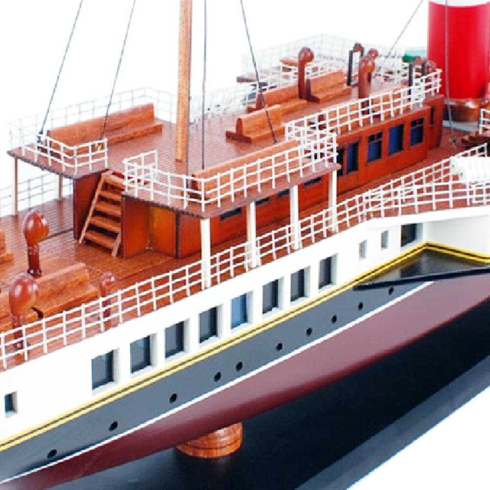 11" Unfinished Wood Hand Painted Model Boat HomeRoots