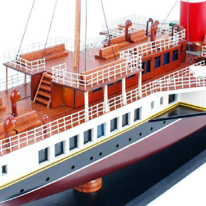 11" Unfinished Wood Hand Painted Model Boat HomeRoots